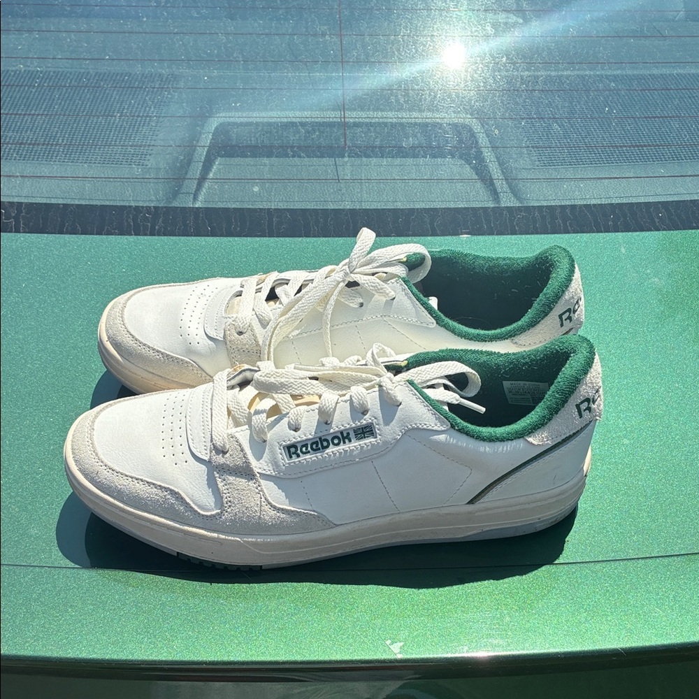 Reebok Classic White and Green Shoes